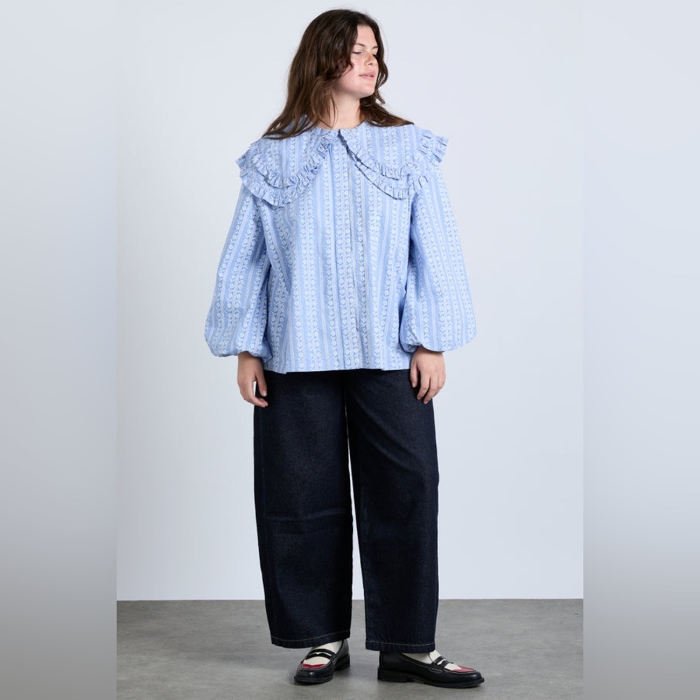 Damson Madder Lois Double Collar blouse - Picture 3 of 10